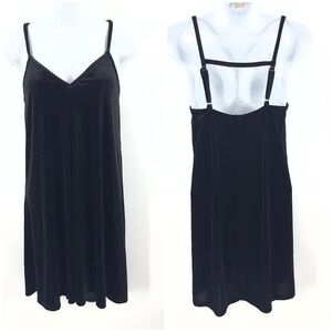Vintage Mimi Chica Womens Y2K Velvet Slip Dress Size S Black Goth Grunge Strappy